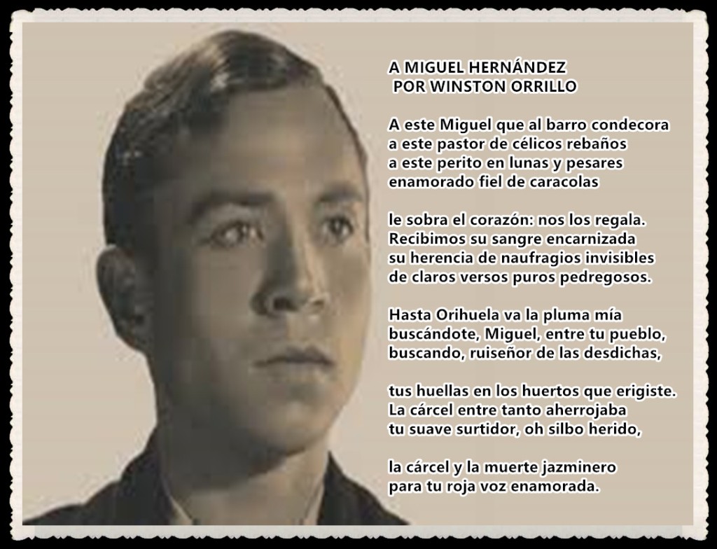 POEMA A MIGUEL HERNÁNDEZ  DE WINSTON ORRILLO